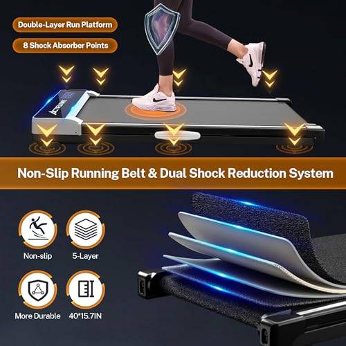 Walking Pad Treadmill with Incline, 2.5HP Compact Treadmill with Remote Control O301