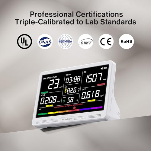 16 in 1 Air Quality Monitor with 7" Display White V455591