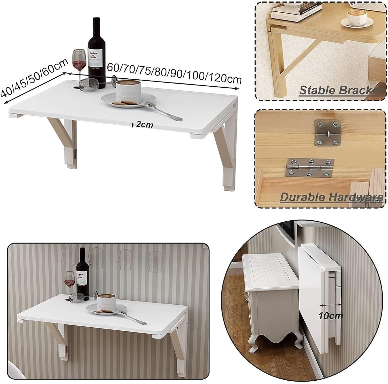 Wall-Mounted Folding Drop Leaf Table, 120 * 40 cm F5706