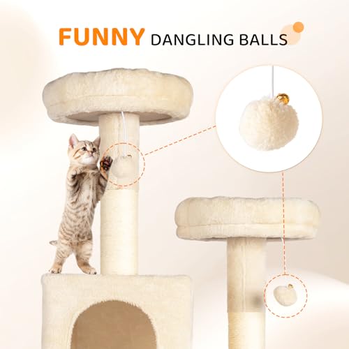 Gray Wooden Cat Tree with Litter Box and Scratching Posts U857