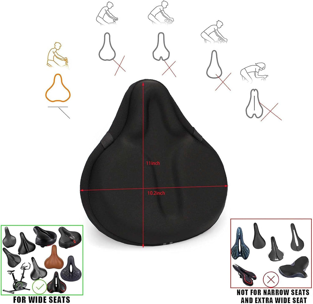 Large Comfort Wide Gel Bicycle Saddle Cover E211581