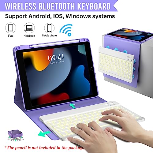 Rose Gold 360° Rotatable Bluetooth Keyboard Case for 10.2 inch iPad C389555