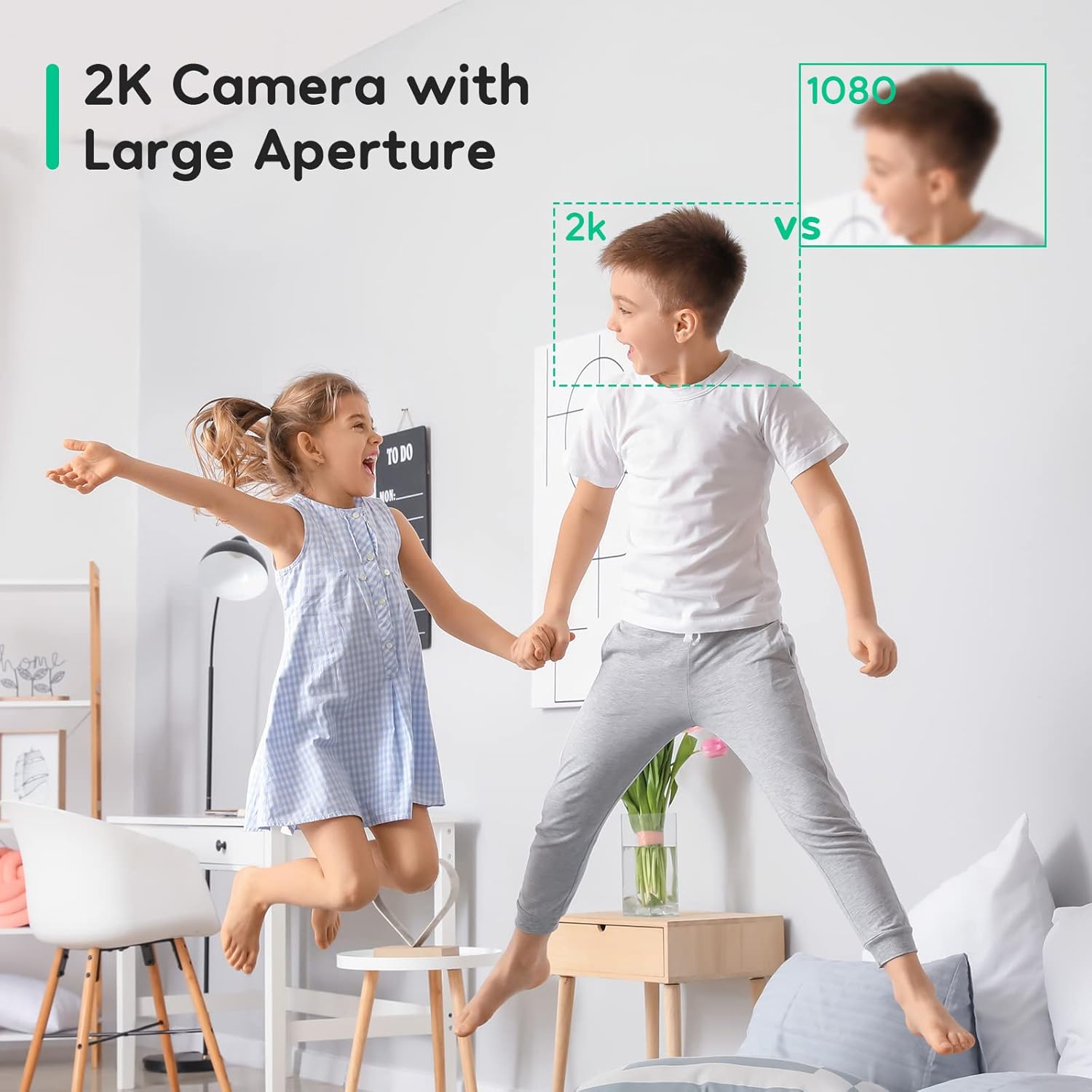 2K WiFi Security Camera with 2-Way Audio, Night Vision, Pack of 2 D940976