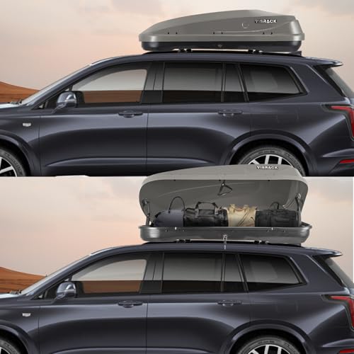 Gray 13 Cu.Ft Hard Shell Roof Cargo Box with Lock X420