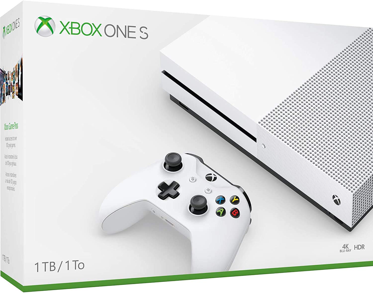 White 1TB Xbox One S Console with Wireless Controller and 4K Ultra Blu-ray K50539