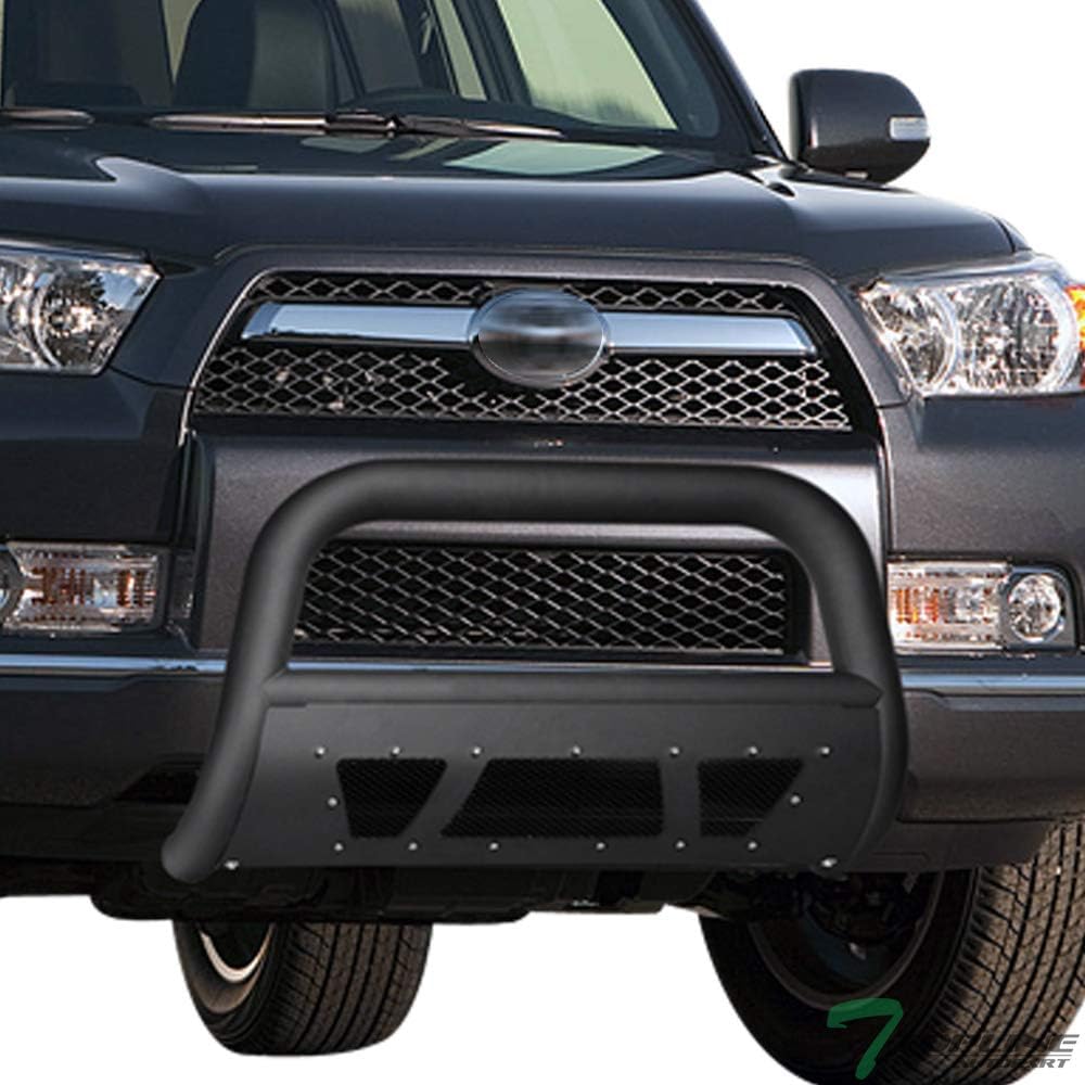 Matte Black Mesh Bull Bar Brush Push Front Bumper Grill Guard With Skid Plate T868