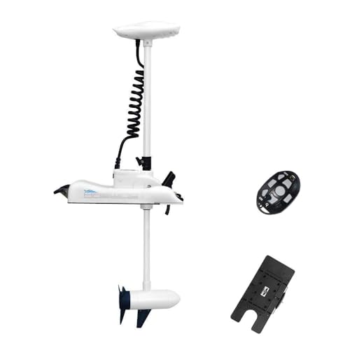 White 12V 55LBS 48inch Bow Mount Trolling Motor with Remote Control B45596