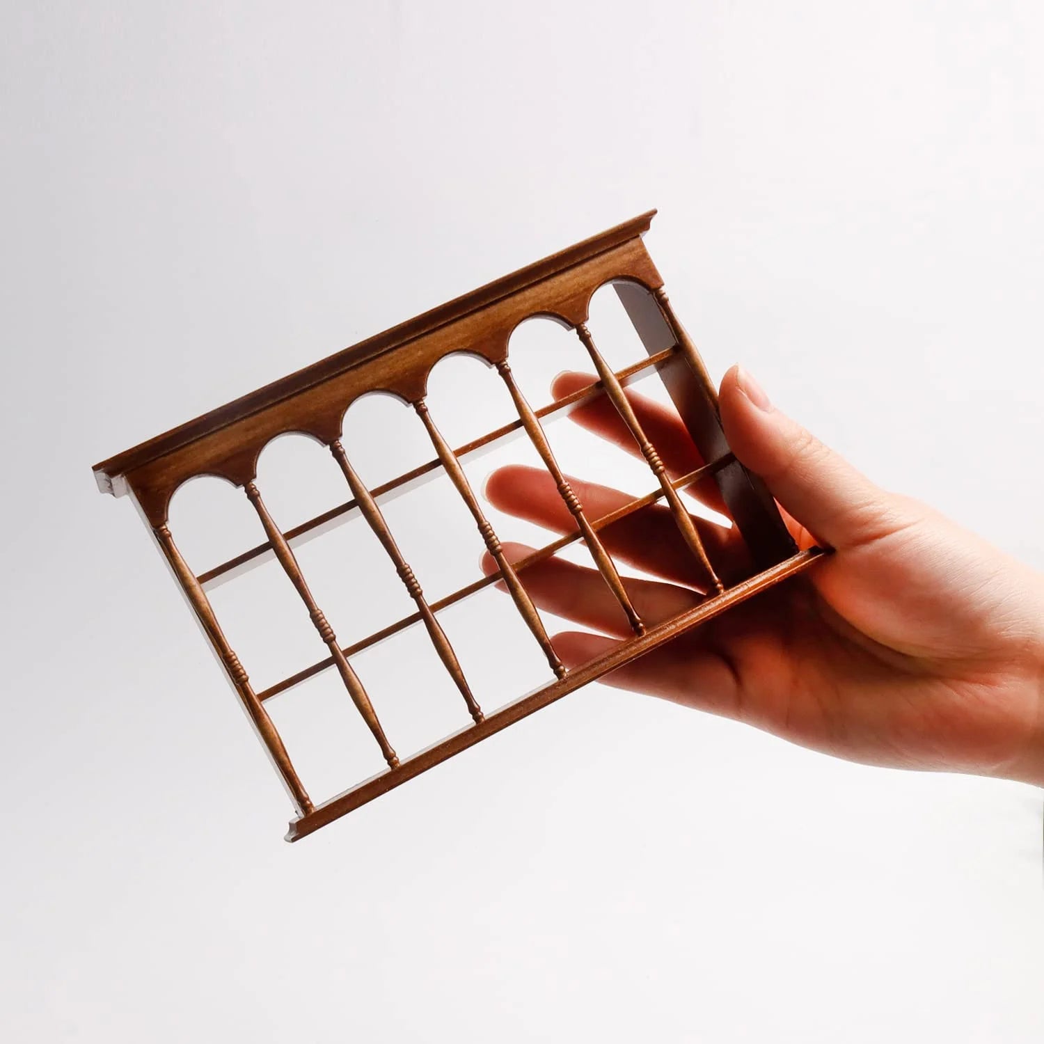 Walnut Color Miniature Wooden Wall Cabinet J1290