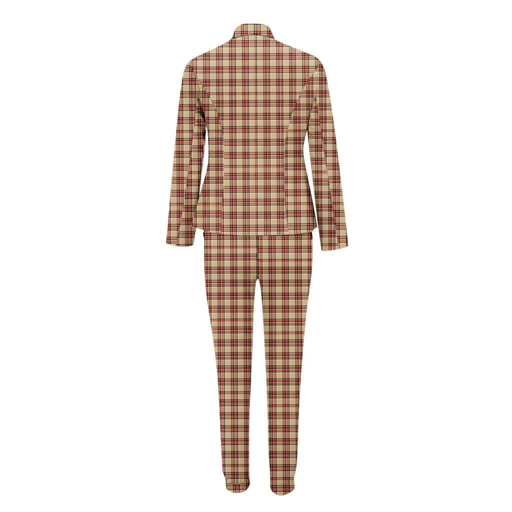 Women's Casual Long Sleeved Slim Fitting Drawstring Suit Pants Set J10217