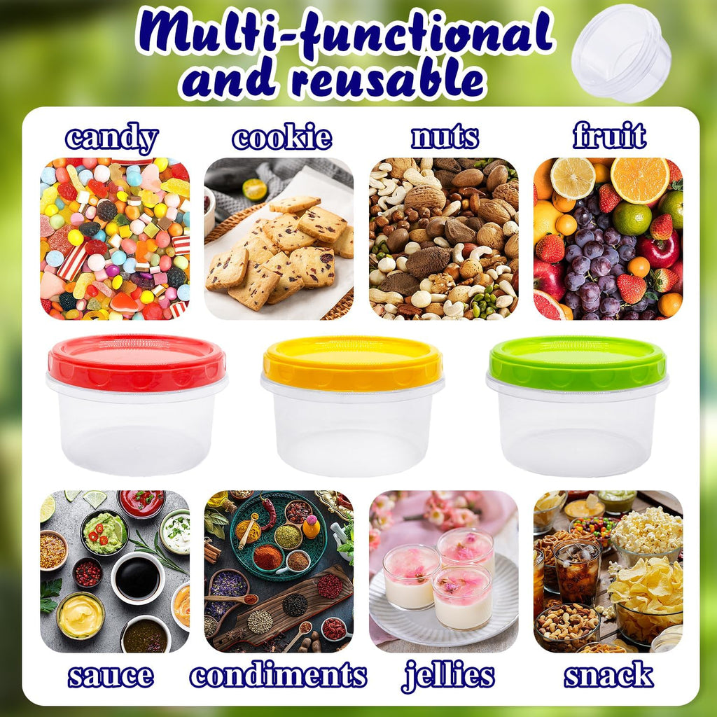 20 Pack 8 oz Reusable Small Plastic Containers with Screw Lids U1181