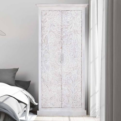 White Solid Wood Wardrobe Z9381