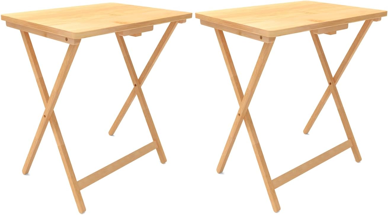 Folding TV Tray Table Set of 2, Bamboo F5543