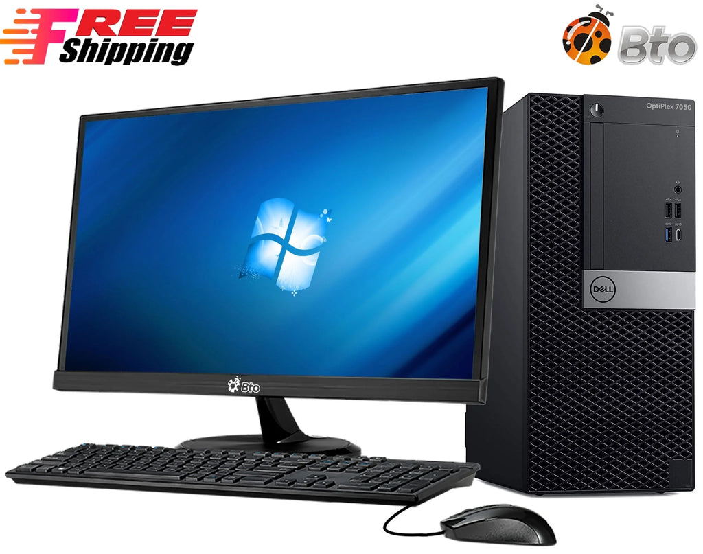 Restored Desktop Tower PC Intel Core i5 7500 3.40GHz 8GB RAM 500GB HDD 19 Inch LCD Wifi Adapter KB Mouse Windows 10 Pro B130