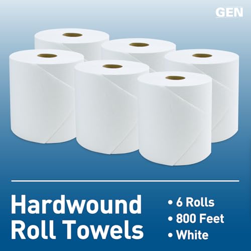 White 8" x 800 ft Hardwound Roll Towels (Case of 6) V433469