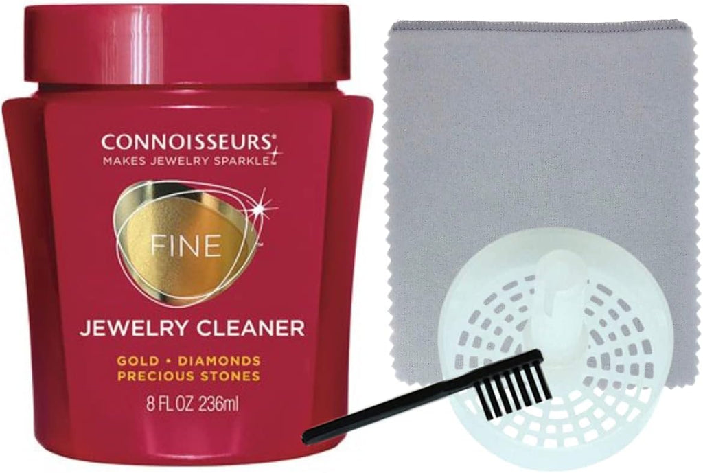 Jewelry Cleaner with Polishing Cloth, Basket and Brush, Pack of 2 F620693