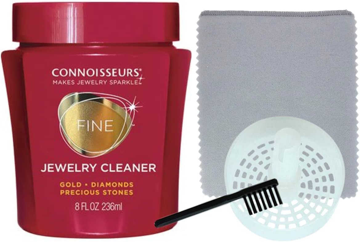 Jewelry Cleaner with Polishing Cloth, Basket and Brush, Pack of 2 F620693