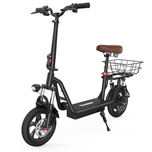 Electric Scooter with Seat, 14" Pneumatic Tire, Height Adjustable Seat O4150