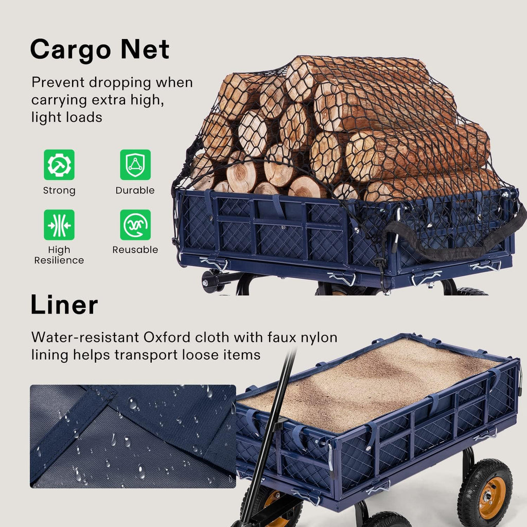 Heavy-Duty Steel Garden Cart with Removable Sides G75915