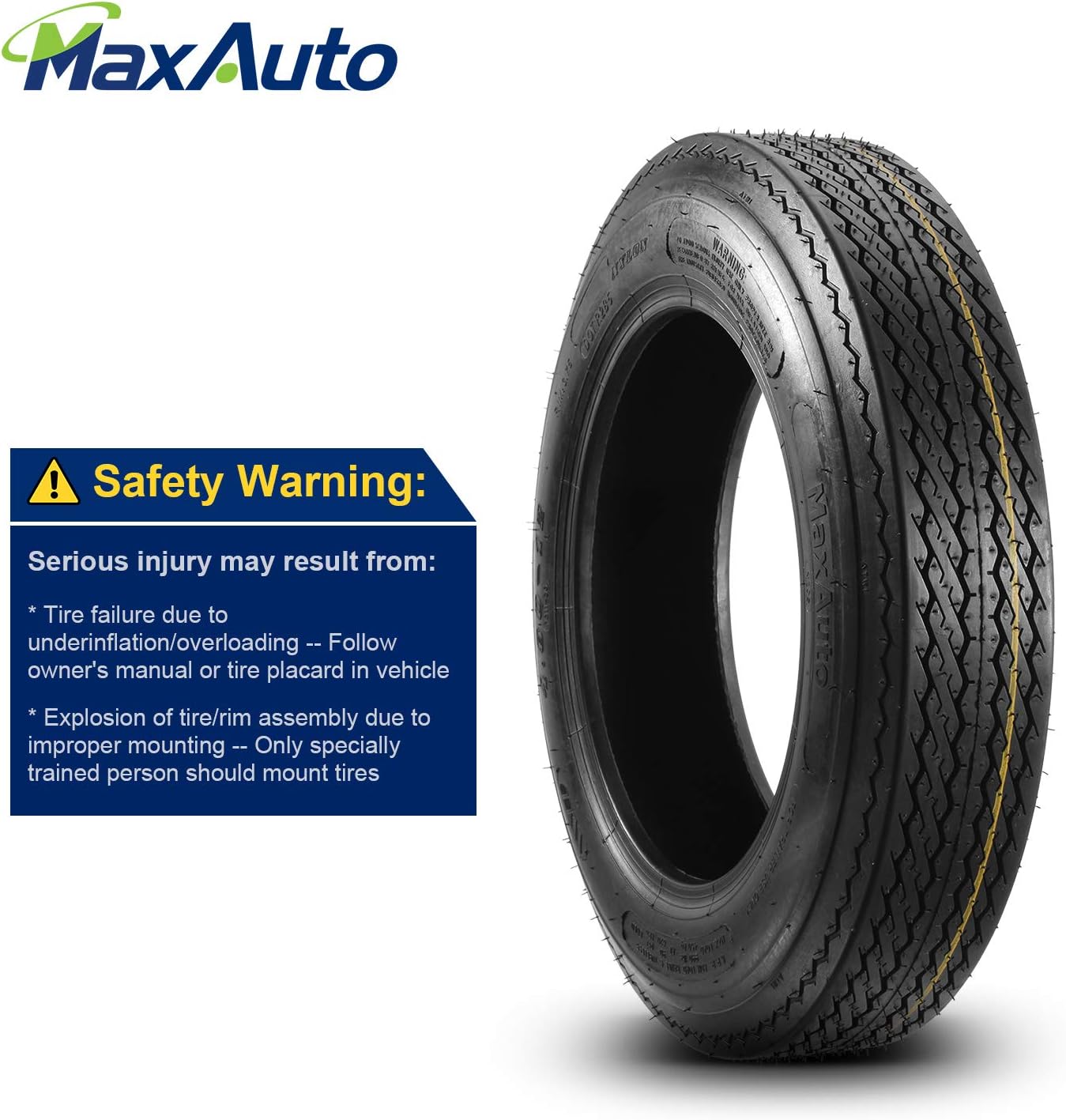 Set of 2 4.80-12 Boat Trailer Tires S54509