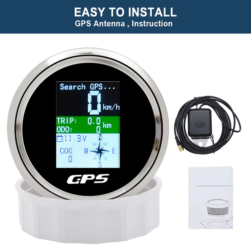 85mm LCD Digital GPS Speedometer Odometer Gauge N73705