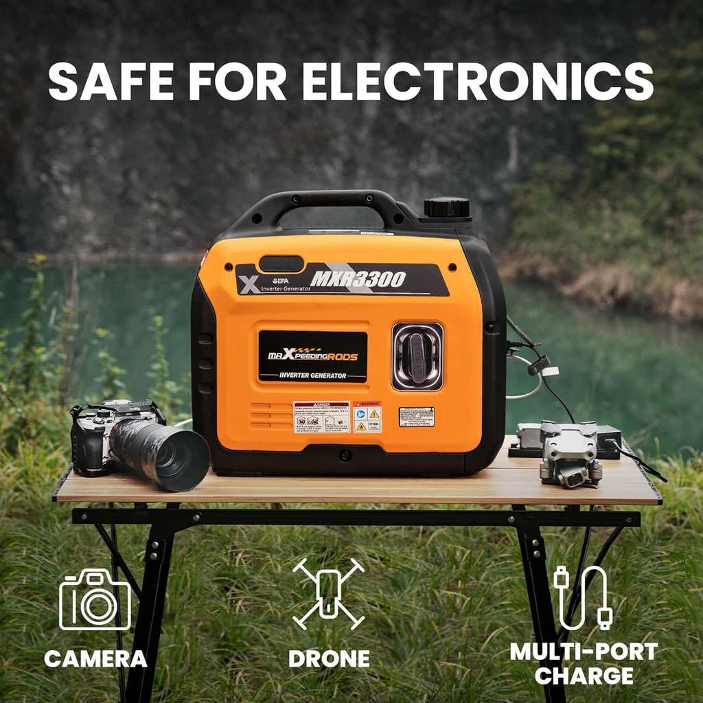 Portable Inverter Generator 3000W/3300W, Gas Powered Quiet Generator, EPA Compliant S2057