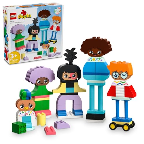 71 Colorful Bricks Buildable People Toy with 5 Characters and 10 Role-Play Faces Q859