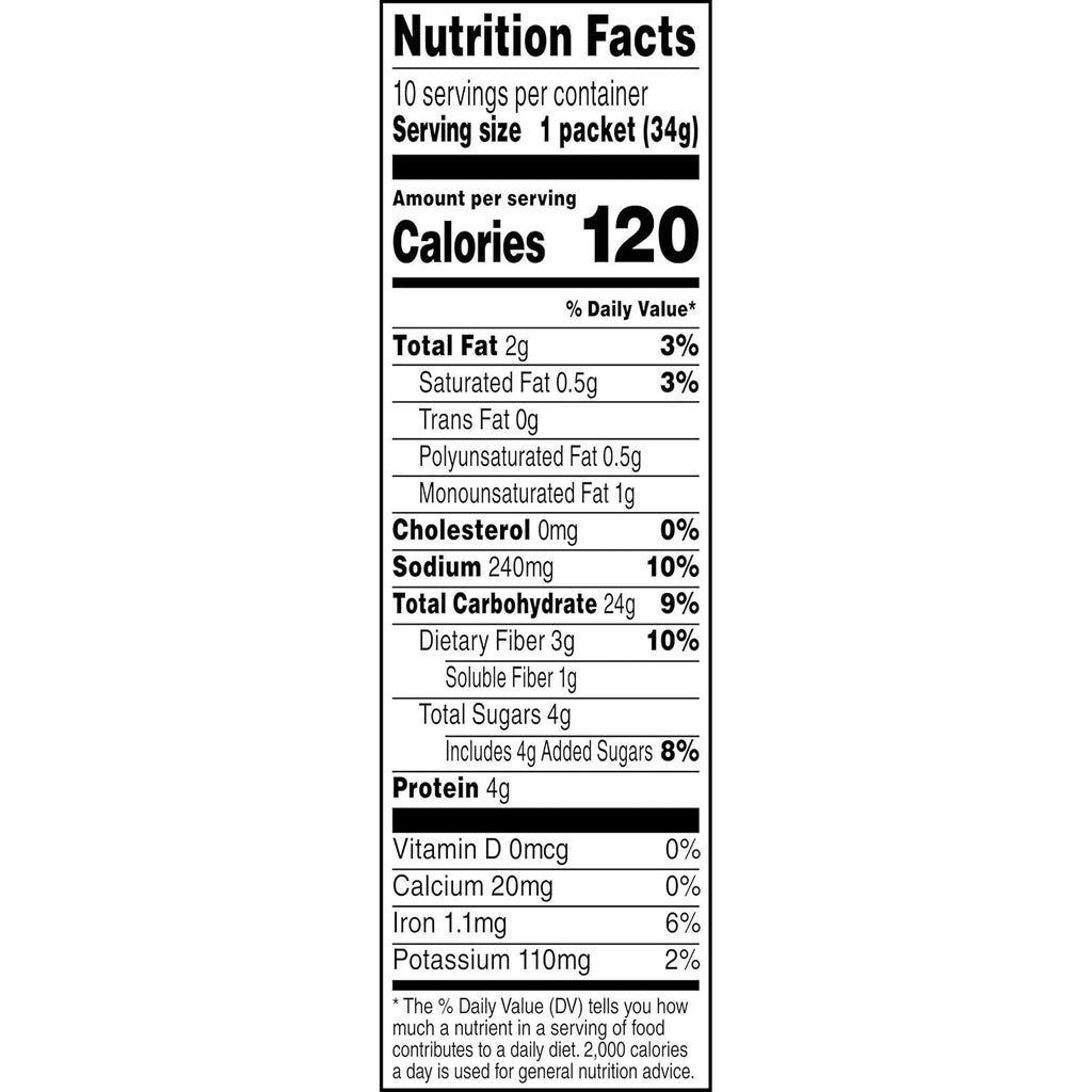 Instant Oatmeal Maple Brown Sugar 10 Ct F54032