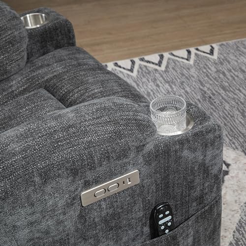 Grey Power Lift Recliner Chair with Massage and Heat Z1420