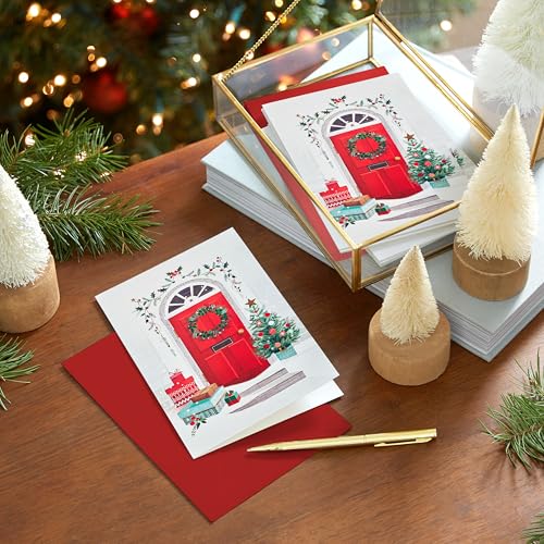 40 Cards and 40 Envelopes Red Front Door Boxed Christmas Cards W451
