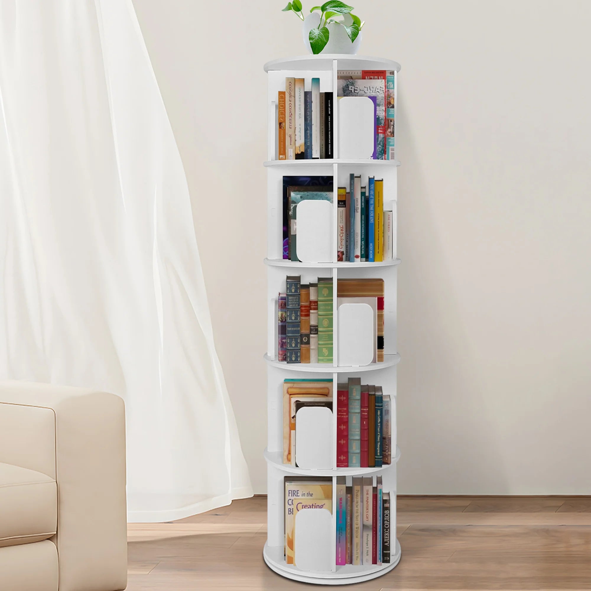 5 Tier 360 Degree Rotating Bookshelf with 20 Shelves N461562