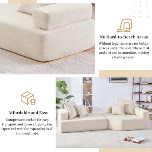 Gray 4 Seat Oversized Sectional Foam Sofa I5049