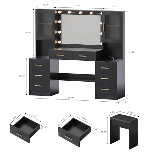 White Vanity Table with Drawer Dresser, 5 Drawers Z627082