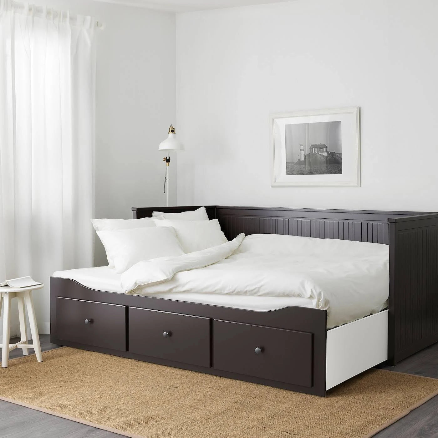 Black-Brown Twin Daybed Frame with 3 Drawers A2432
