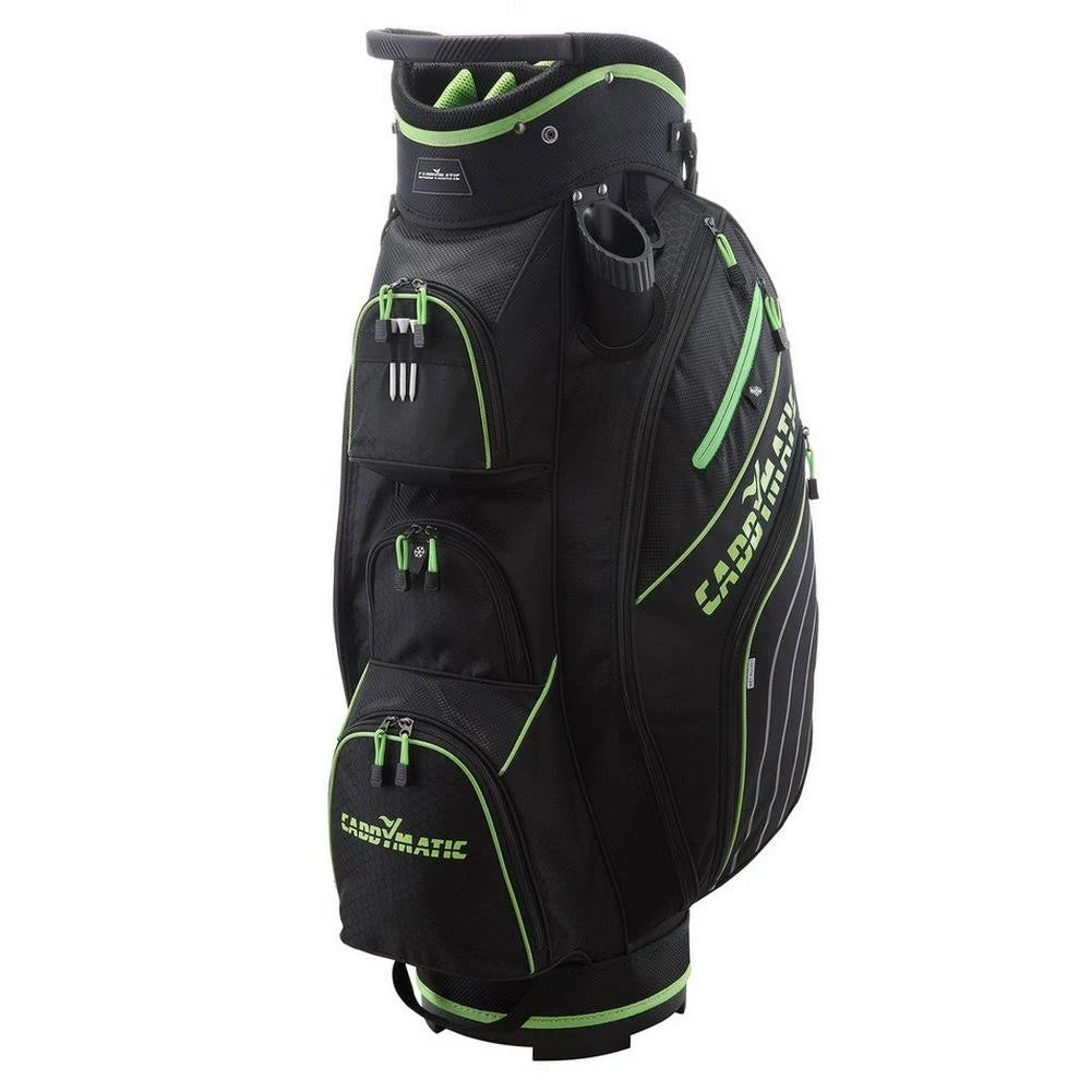 Black/ Green 14-Way Cart Bag K8423