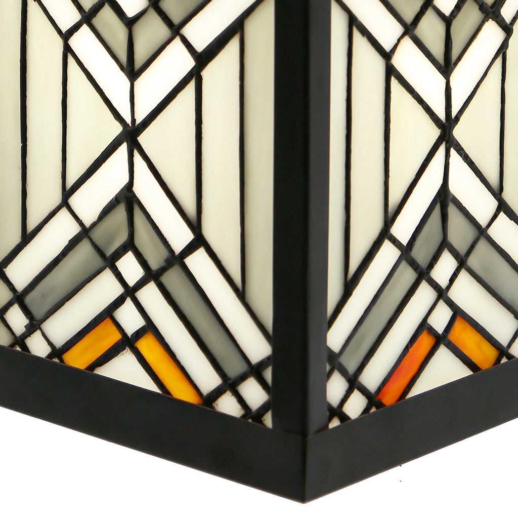 Bronze Outdoor Mission Stained Glass Wall Sconce R34844