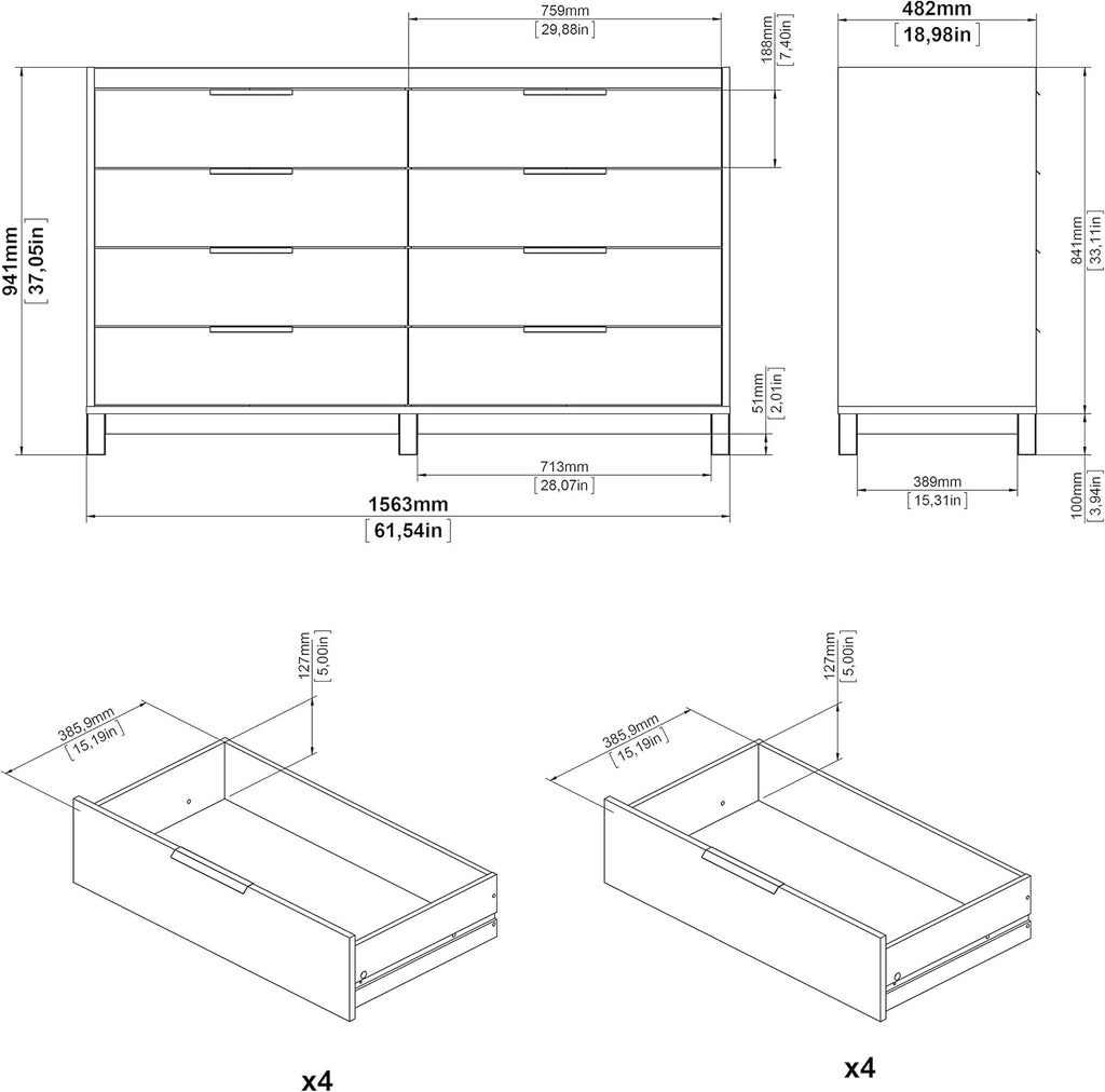 8 Drawer Double Dresser Dark Chocolate N98213