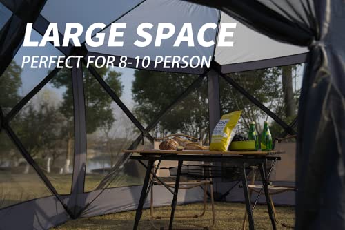 Grey 12'x12' 6 Sided Pop Up Gazebo Screen House W850