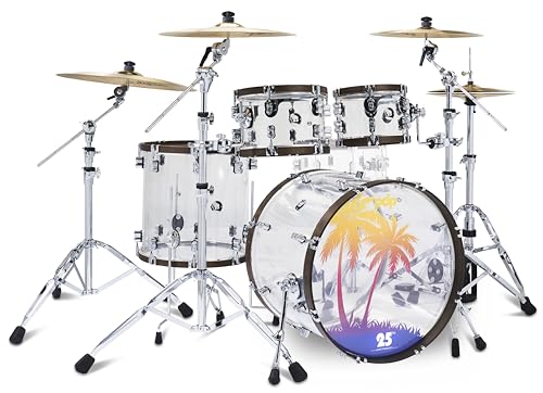 4-Piece Clear Acrylic Drum Set Shell Pack O603