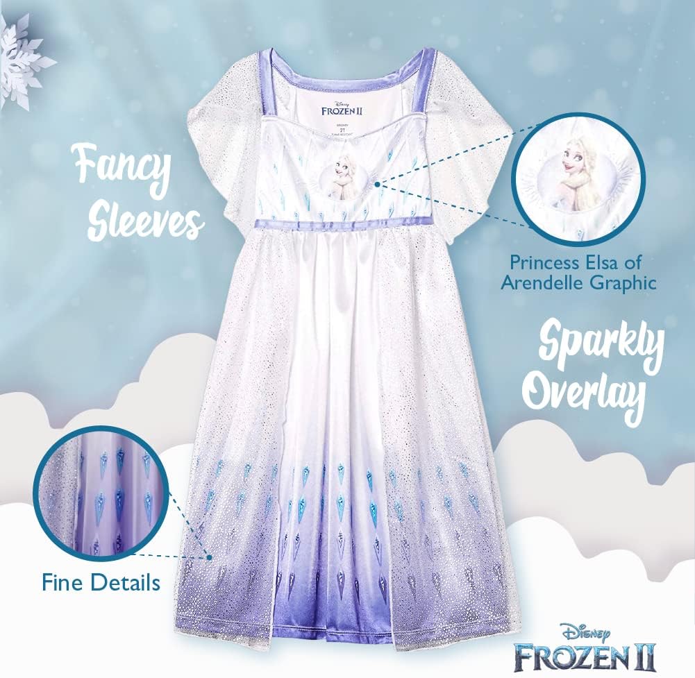 Disney Girls' Frozen 2 Fantasy Gown Nightgown, 8 W64418