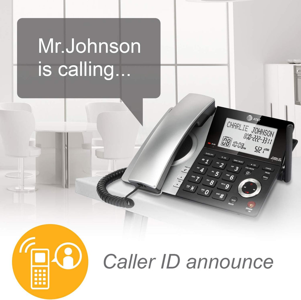 Black/Silver DECT 6.0 Corded/Cordless Phone with 1 Handset R1399