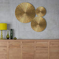 Silver Glossy Metal Wall Art Set of 6 Circles I694