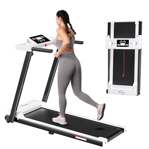White Portable Folding Treadmill with LED Display X931