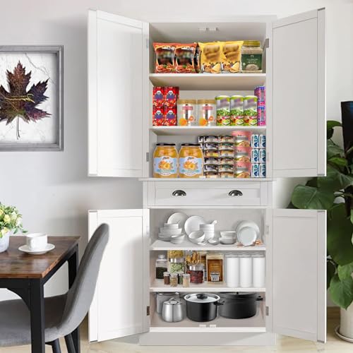 50" LED Kitchen Pantry Storage Cabinet with 2 Doors and Shelves V530