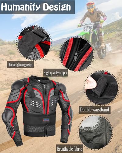 Kids Motorcycle Jacket with Chest Back Elbow Protection J27454