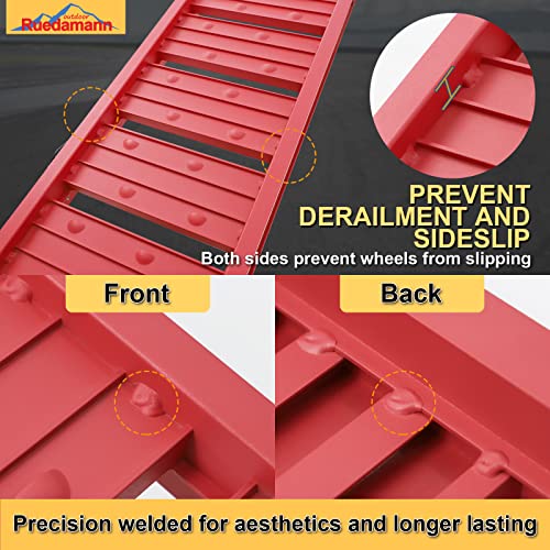Red Aluminum Foldable Car Ramps, 550 lbs Capacity S1111