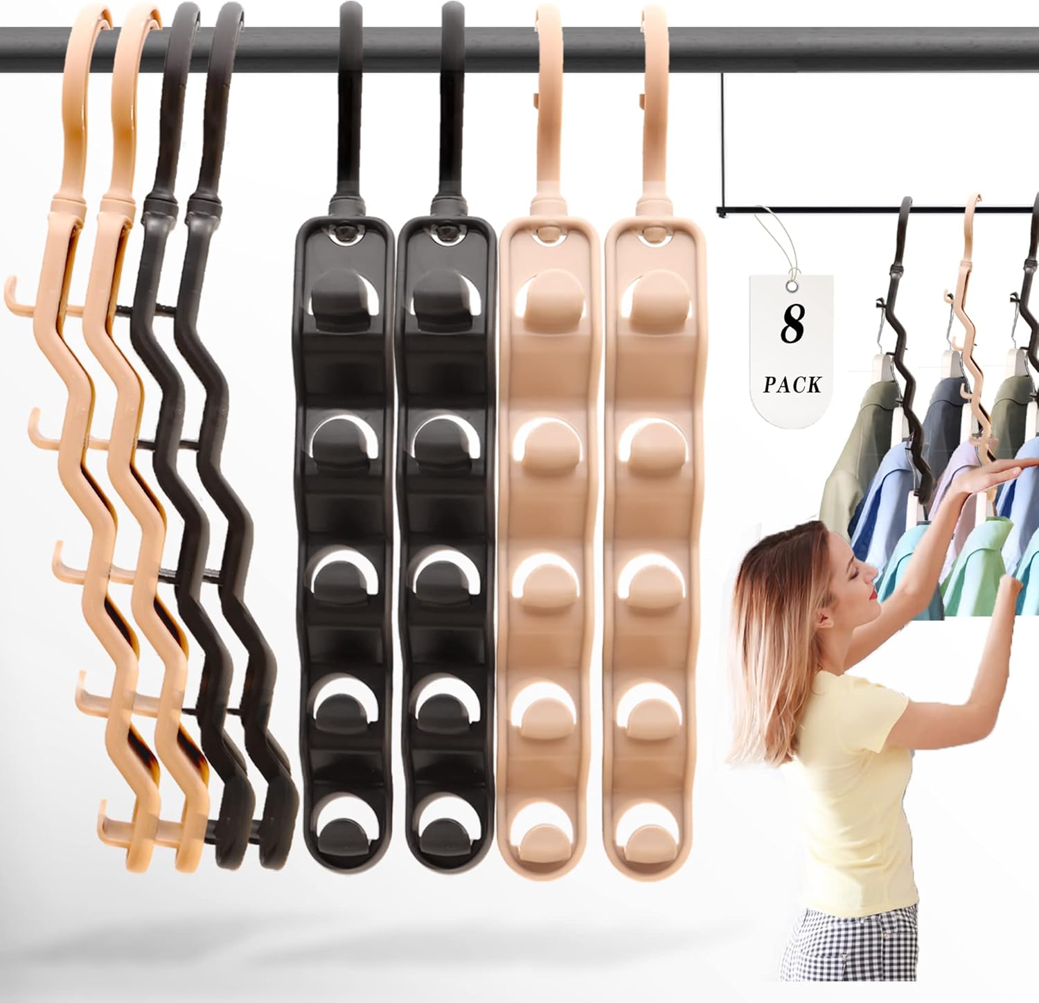 8 Pack Plastic Space Saving Closet Organizers I614811