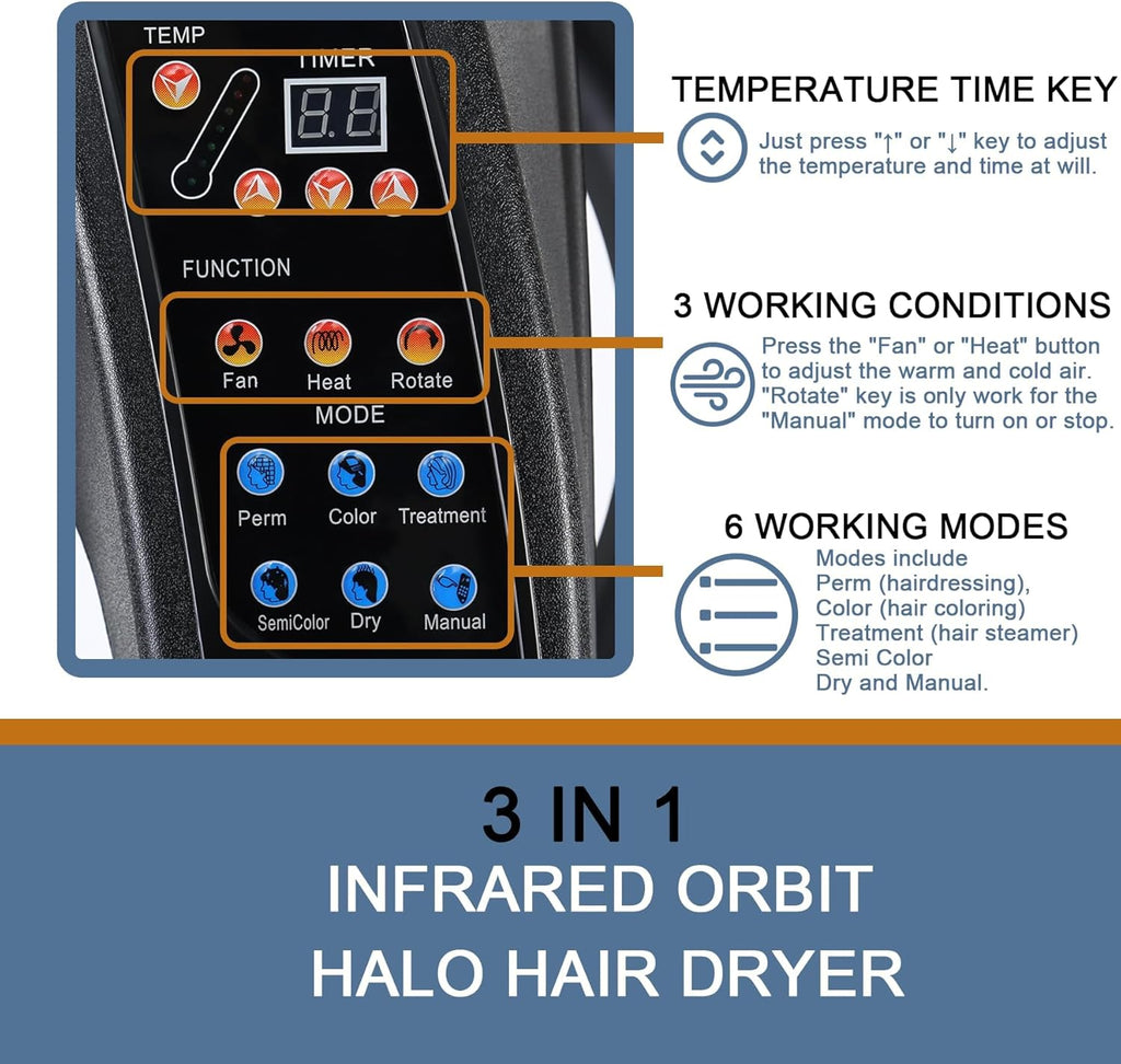 110V 950W Timer Adjustable Height 134-173cm Hair Dryer Q434