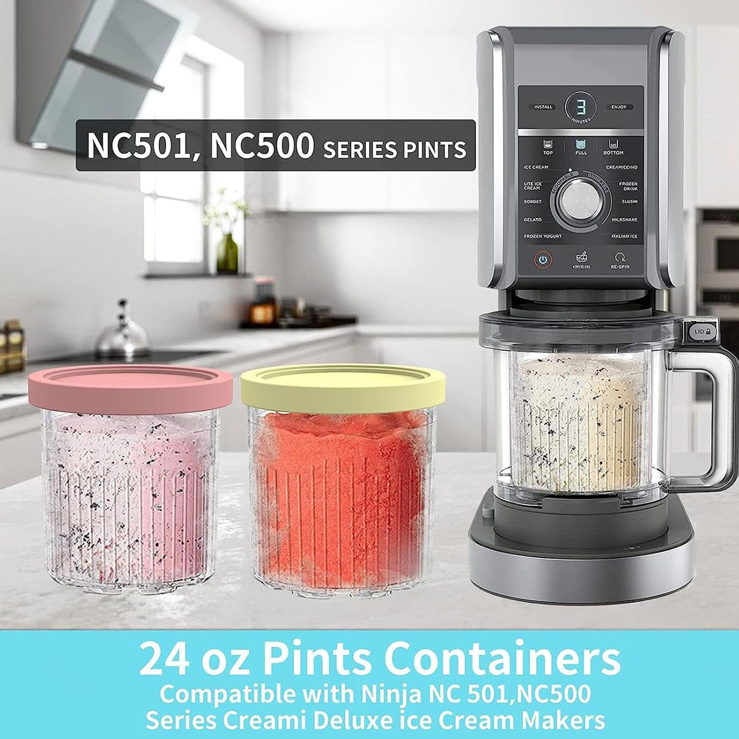 24 OZ BPA-Free Creami Pints W3018
