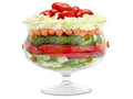 Glass Trifle Bowl, 8 Inch Footed Glass Fruit Bowl with Gold Glass Dots Y14982