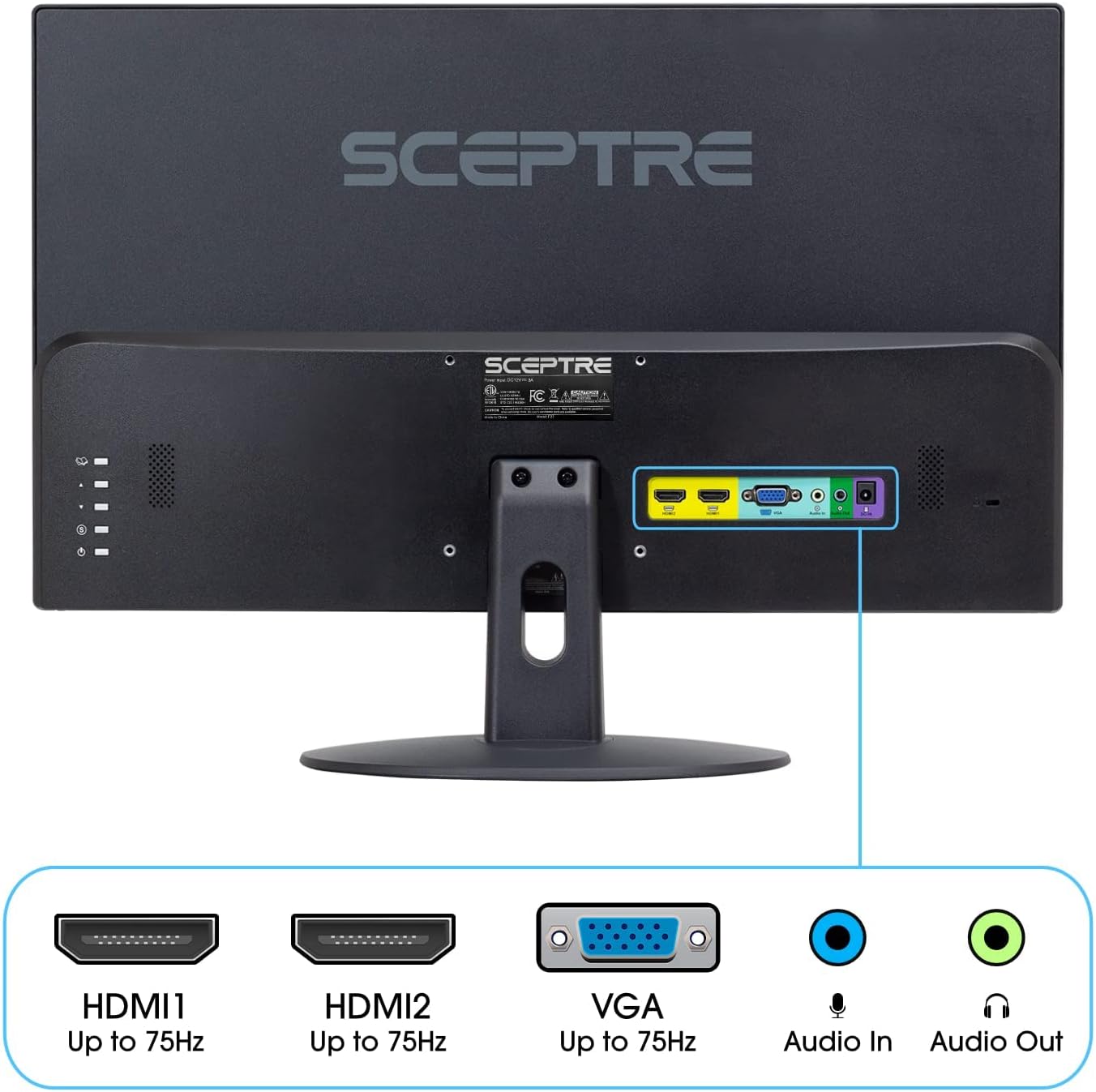 24 LED Monitor 75Hz 1920 x 1080 FHD Resolution Computer Monitor with Built-in Speakers and VESA Mounting Z80185